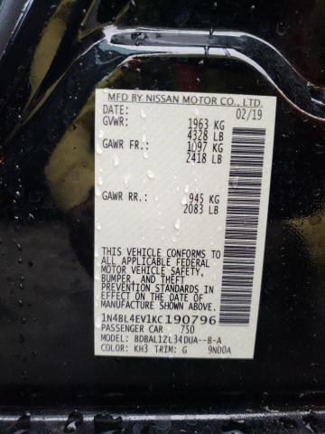Photo 10 from auction – 2019 NISSAN ALTIMA SL with VIN 1N4BL4EV1KC190796
