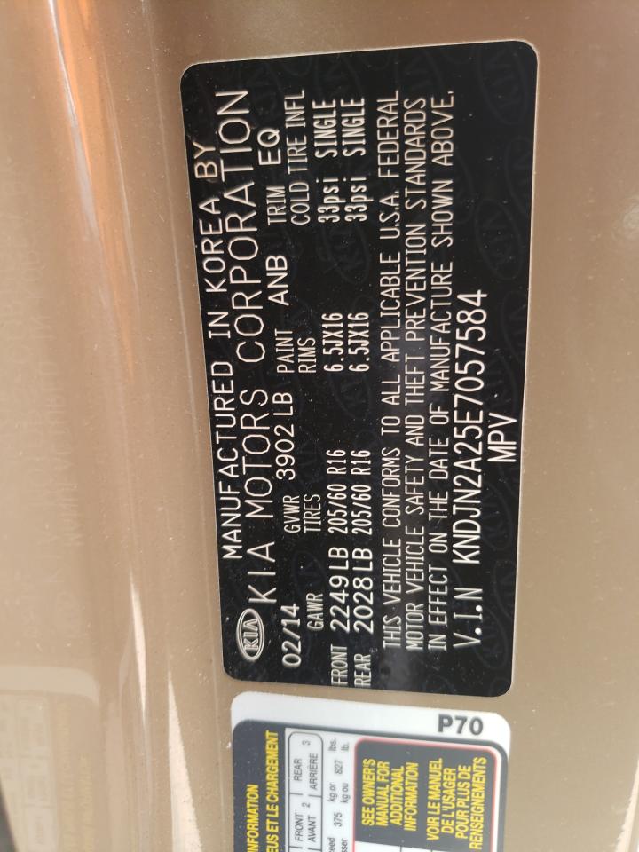 Photo 10 from auction – 2014 KIA SOUL with VIN KNDJN2A25E7057584