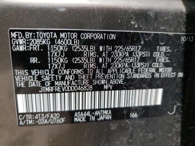 Photo 10 from auction – 2013 TOYOTA RAV4 XLE with VIN JTMRFREV0DD046828