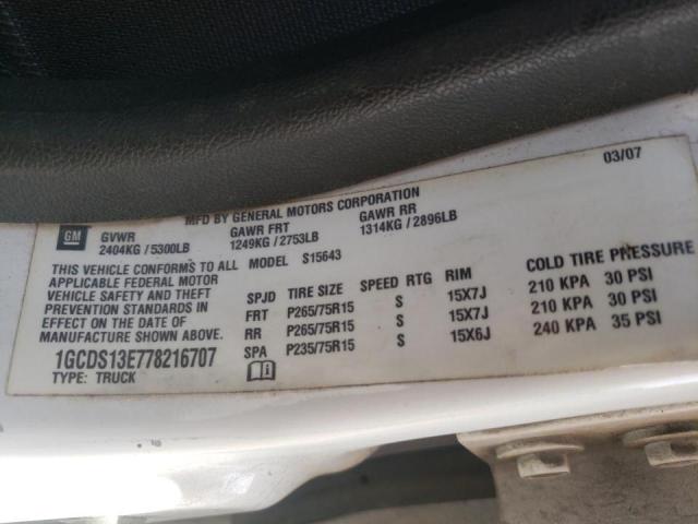 Photo 10 from auction – 2007 CHEVROLET COLORADO with VIN 1GCDS13E778216707