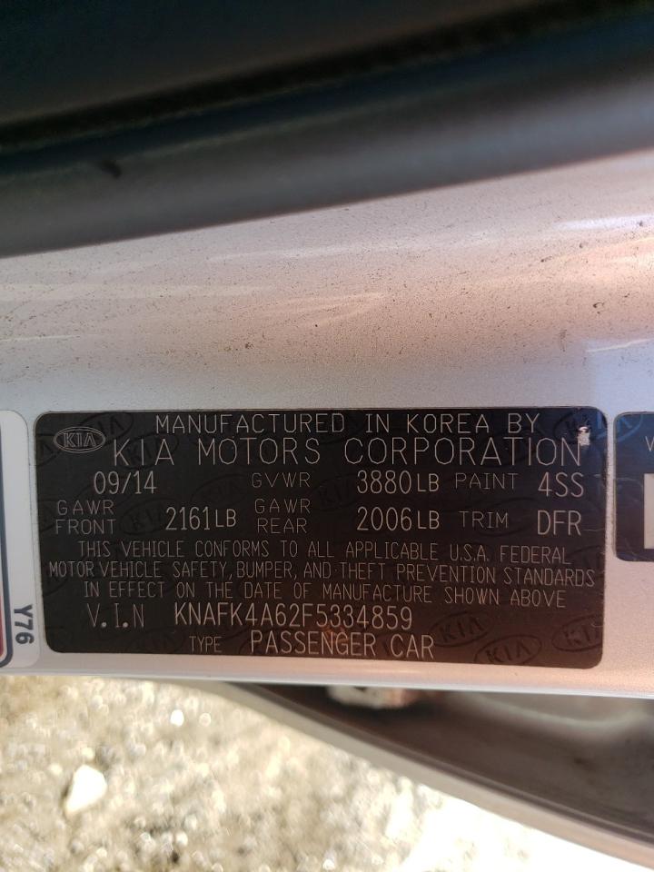Photo 10 from auction – 2015 KIA FORTE LX with VIN KNAFK4A62F5334859