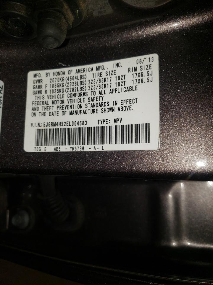 Photo 10 from auction – 2014 HONDA CR-V EX with VIN 5J6RM4H52EL004683