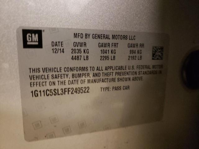 Photo 10 from auction – 2015 CHEVROLET MALIBU 1LT with VIN 1G11C5SL3FF249522