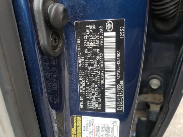 Photo 1 from auction – 2005 TOYOTA CAMRY LE with VIN 4T1BE32K25U030252