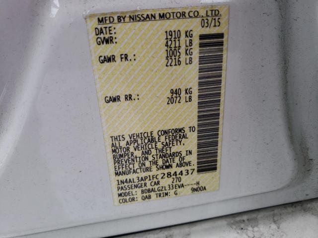 Photo 10 from auction – 2015 NISSAN ALTIMA 2.5 with VIN 1N4AL3AP1FC284437