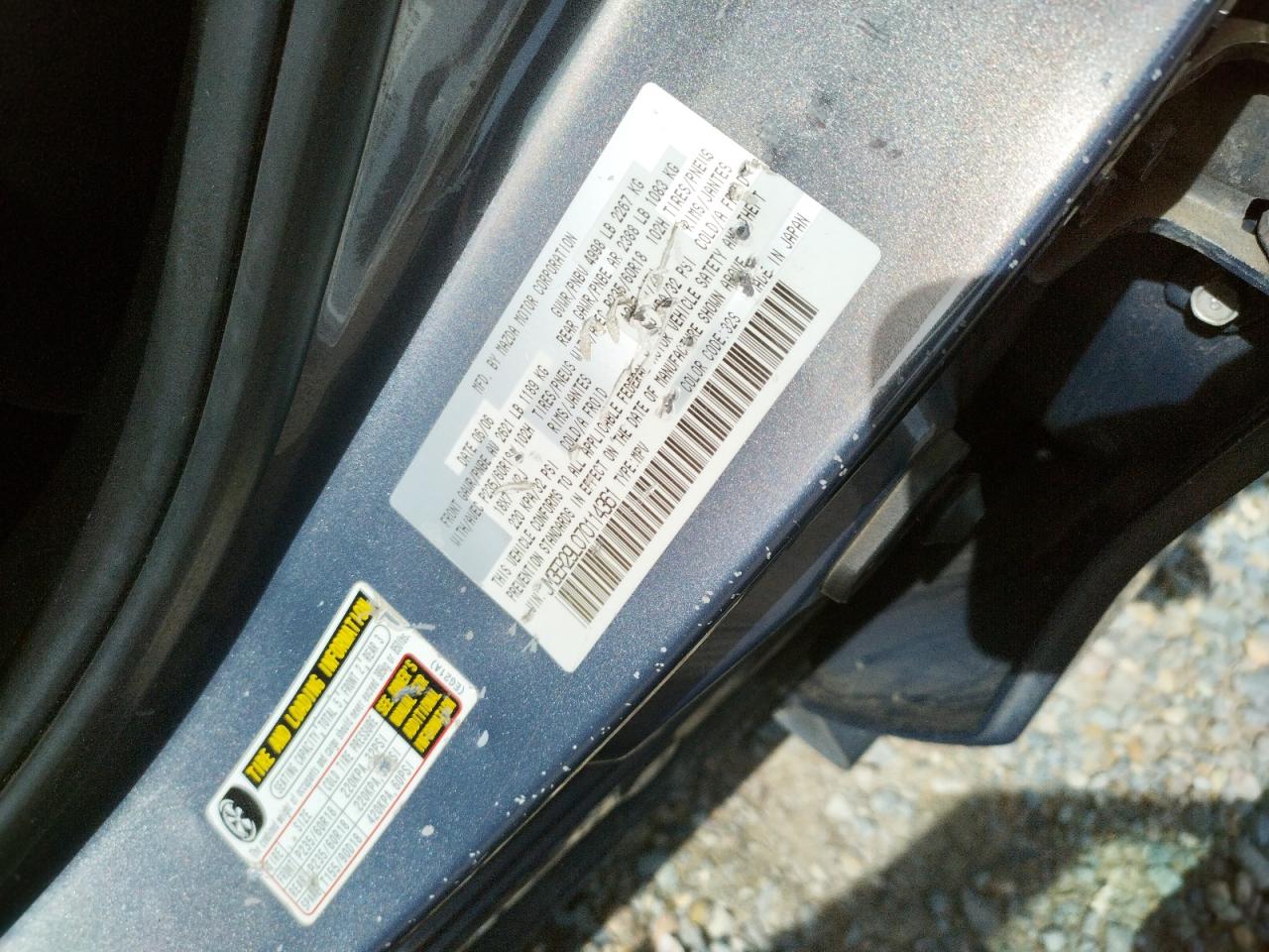 Photo 10 from auction – 2007 MAZDA CX-7 with VIN JM3ER29L070114361