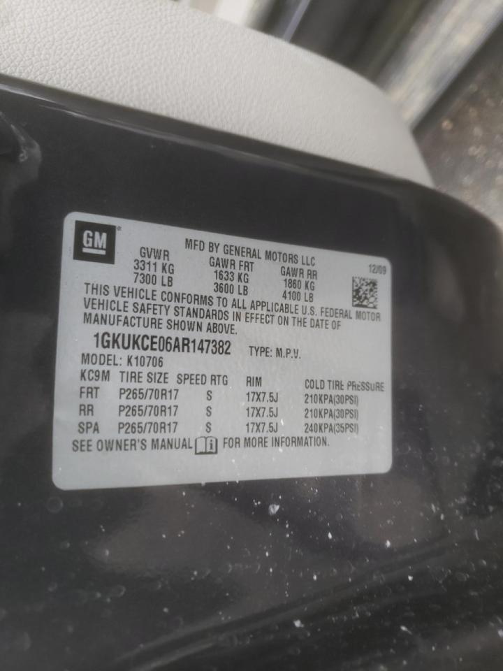 Photo 10 from auction – 2010 GMC YUKON SLT with VIN 1GKUKCE06AR147382