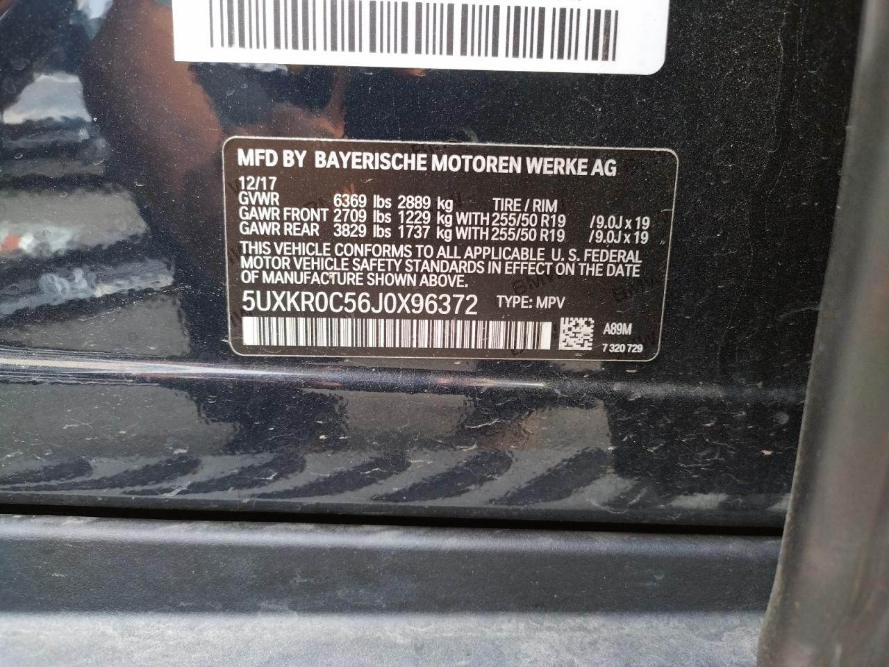 Photo 10 from auction – 2018 BMW X5 XDRIVE3 with VIN 5UXKR0C56J0X96372