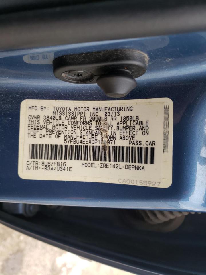 Photo 10 from auction – 2013 TOYOTA COROLLA BA with VIN 5YFBU4EEXDP163971