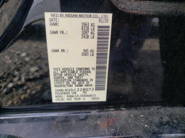 Photo 10 from auction – 2020 NISSAN ALTIMA SR with VIN 1N4BL4CV2LC228072