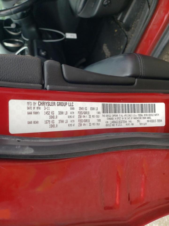 Photo 10 from auction – 2011 JEEP GRAND CHER with VIN 1J4RR4GG1BC673544