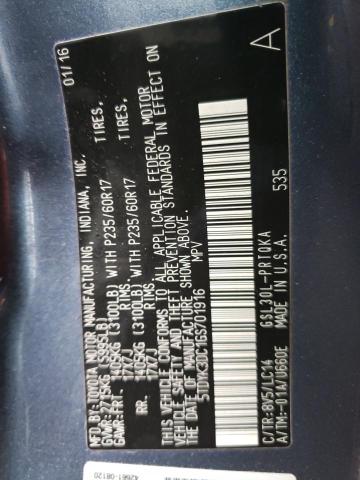 Photo 10 from auction – 2016 TOYOTA SIENNA XLE with VIN 5TDYK3DC1GS701916