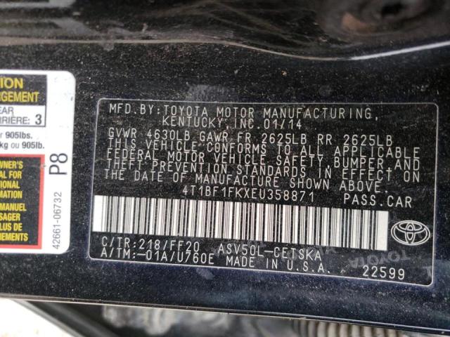 Photo 10 from auction – 2014 TOYOTA CAMRY L with VIN 4T1BF1FKXEU358871