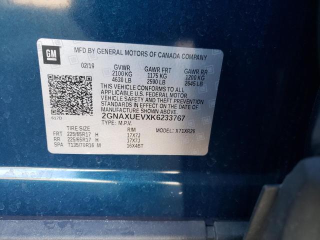 Photo 10 from auction – 2019 CHEVROLET EQUINOX LT with VIN 2GNAXUEVXK6233767