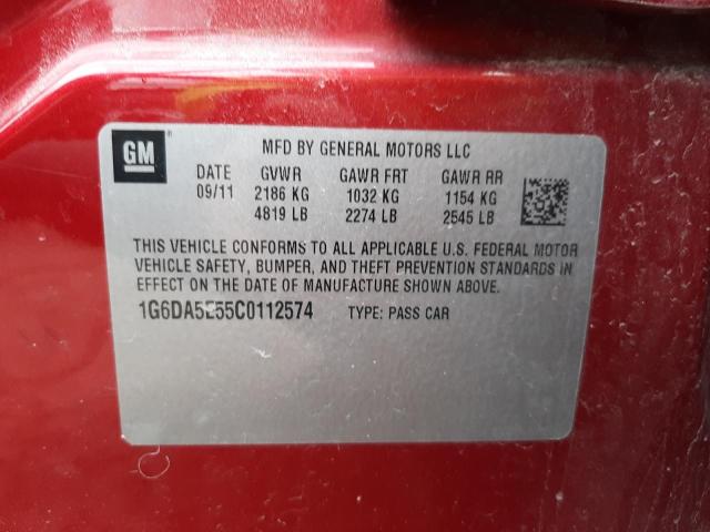 Photo 10 from auction – 2012 CADILLAC CTS with VIN 1G6DA5E55C0112574