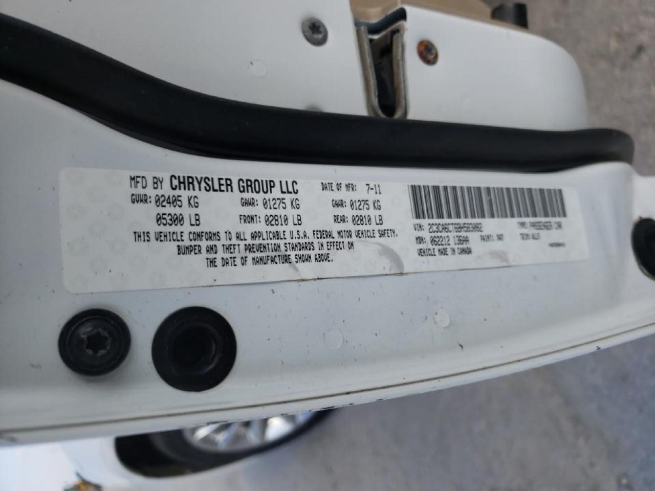 Photo 10 from auction – 2011 CHRYSLER 300C with VIN 2C3CA6CT6BH583082
