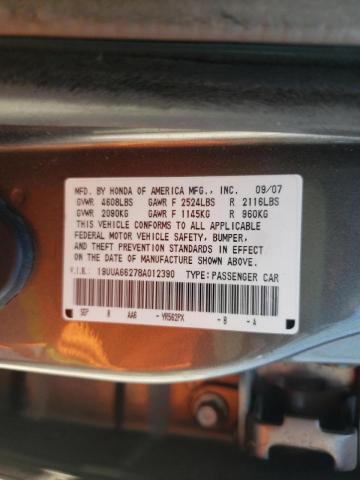 Photo 10 from auction – 2008 ACURA TL with VIN 19UUA66278A012390