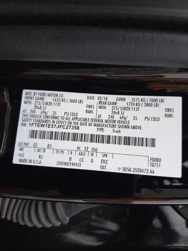 Photo 10 from auction – 2018 FORD F150 SUPER with VIN 1FTEW1E57JFC27358
