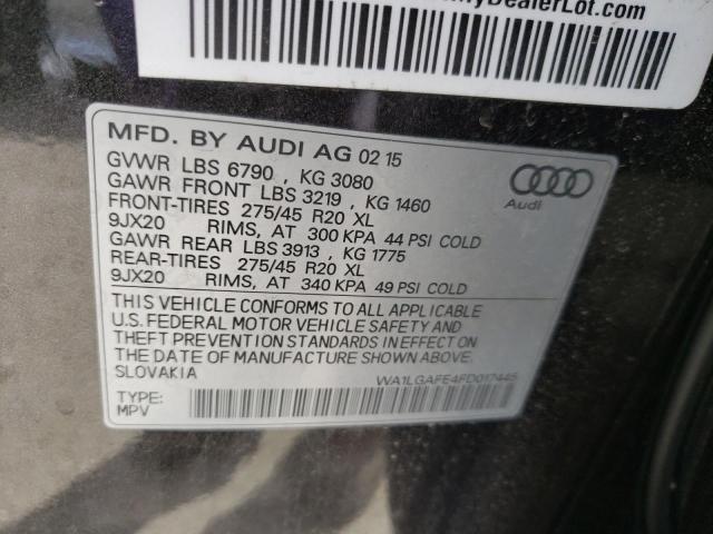 Photo 10 from auction – 2015 AUDI Q7 PREMIUM with VIN WA1LGAFE4FD017445
