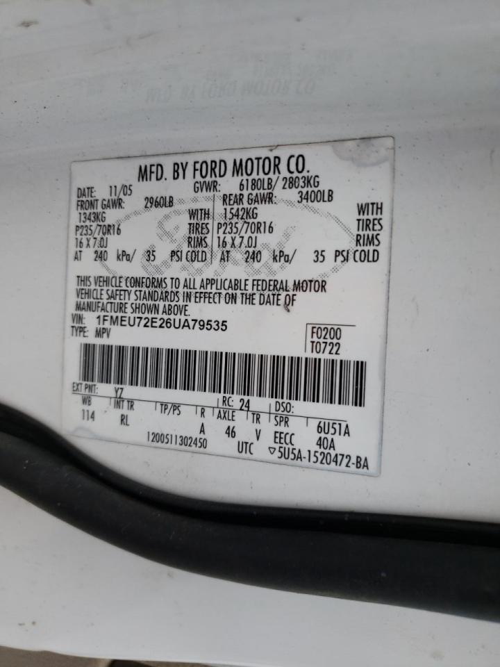 Photo 10 from auction – 2006 FORD EXPLORER X with VIN 1FMEU72E26UA79535