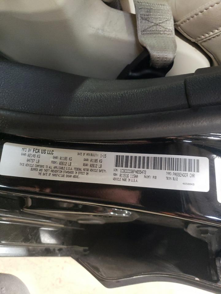 Photo 10 from auction – 2015 CHRYSLER 200 C with VIN 1C3CCCCG6FN655472
