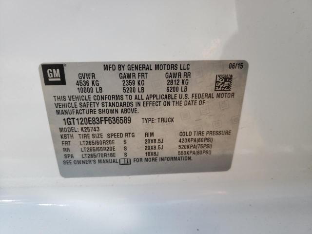Photo 10 from auction – 2015 GMC SIERRA K25 with VIN 1GT120E83FF636589
