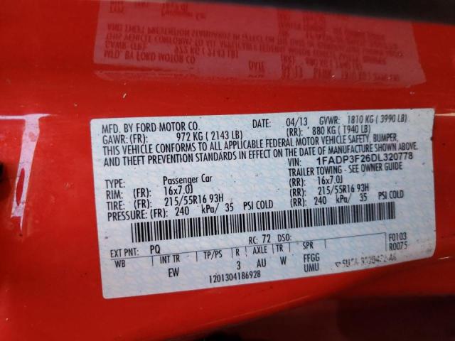 Photo 10 from auction – 2013 FORD FOCUS SE with VIN 1FADP3F26DL320778