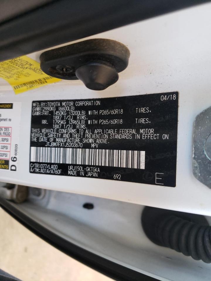 Photo 10 from auction – 2018 LEXUS GX 460 with VIN JTJBM7FX1J5203670