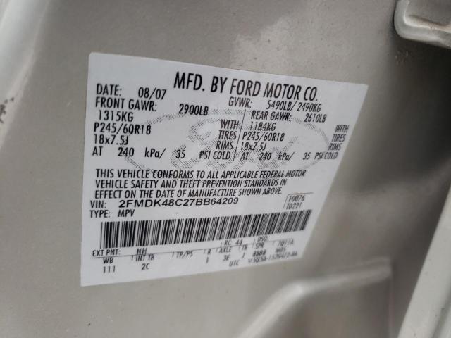 Photo 10 from auction – 2007 FORD EDGE SEL with VIN 2FMDK48C27BB64209