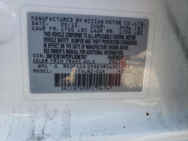 Photo 10 from auction – 2015 NISSAN VERSA S with VIN 3N1CN7AP2FL936767