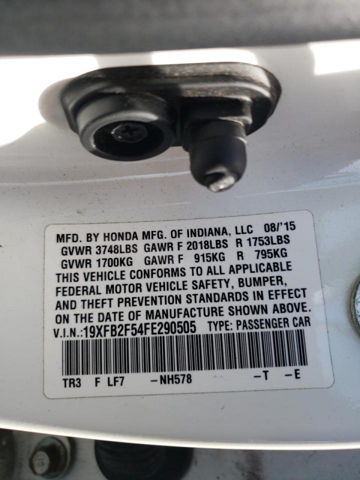 Photo 10 from auction – 2015 HONDA CIVIC LX with VIN 19XFB2F54FE290505