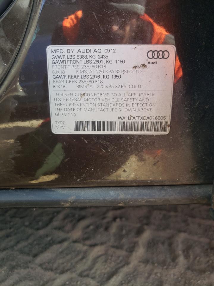 Photo 10 from auction – 2013 AUDI Q5 PREMIUM with VIN WA1LFAFPXDA016805