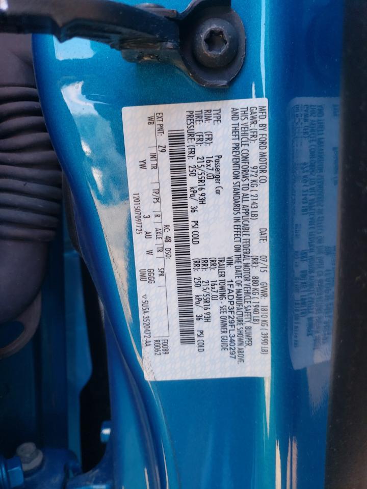 Photo 10 from auction – 2015 FORD FOCUS SE with VIN 1FADP3F29FL340297