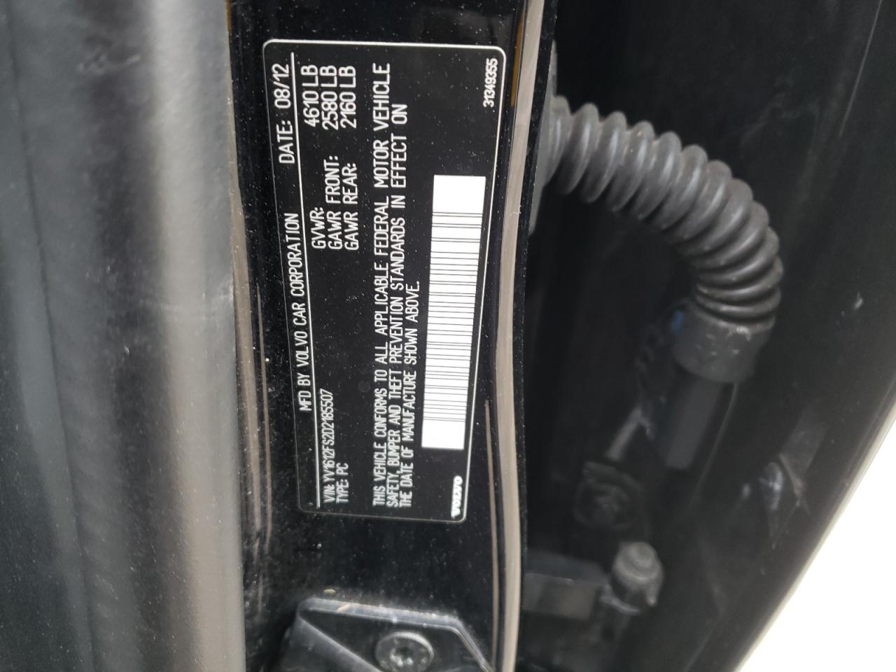 Photo 10 from auction – 2013 VOLVO S60 T5 with VIN YV1612FS2D2185507