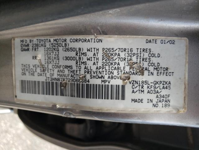 Photo 10 from auction – 2002 TOYOTA 4RUNNER LI with VIN JT3HN87R729066684