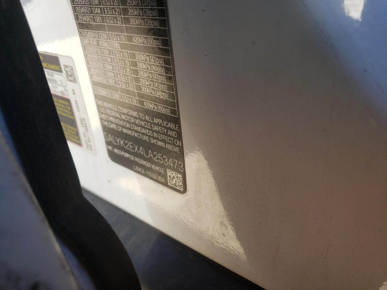 Photo 10 from auction – 2020 LAND ROVER RANGE ROVE with VIN SALYK2EX4LA253473