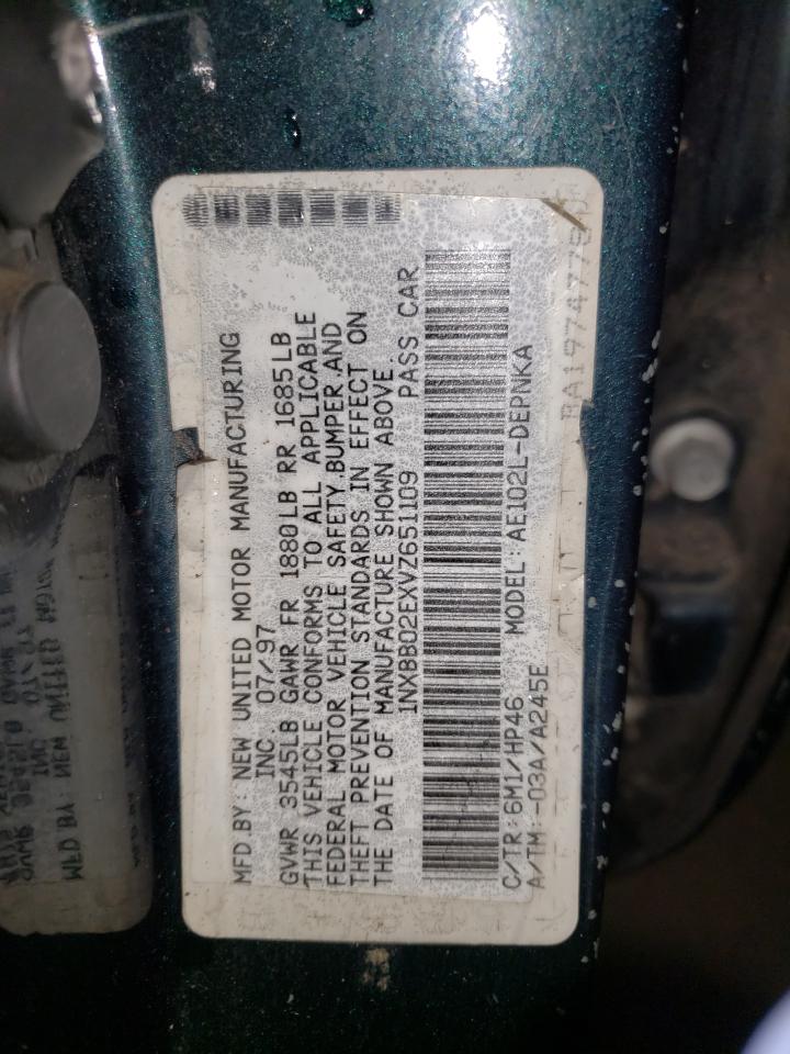 Photo 10 from auction – 1997 TOYOTA COROLLA with VIN 1NXBB02EXVZ651109