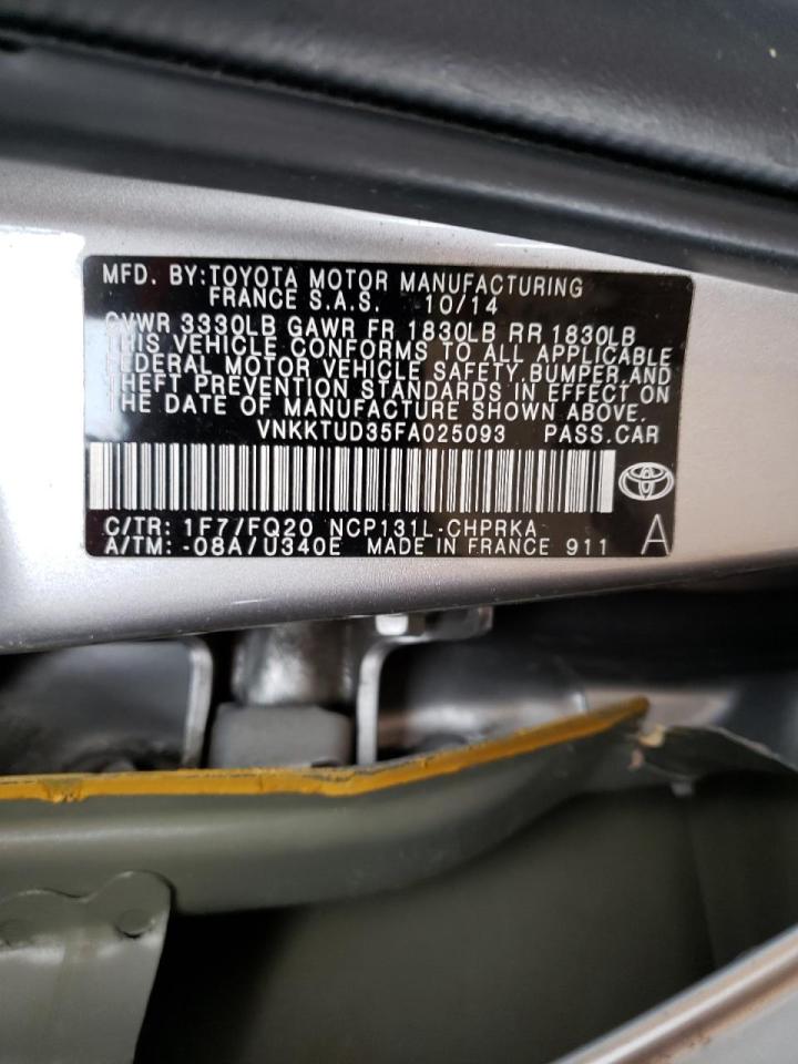 Photo 10 from auction – 2015 TOYOTA YARIS with VIN VNKKTUD35FA025093