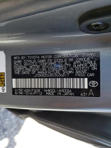Photo 10 from auction – 2005 TOYOTA PRIUS with VIN JTDKB20U853036817
