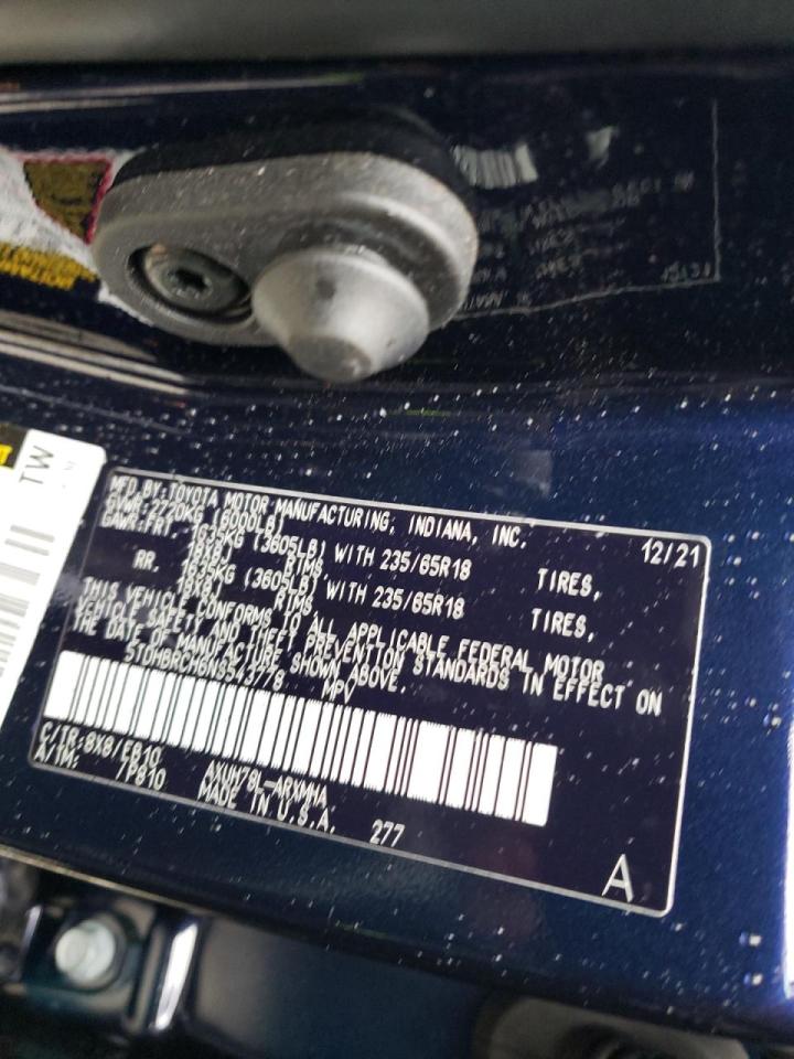 Photo 10 from auction – 2022 TOYOTA HIGHLANDER with VIN 5TDHBRCH6NS543778