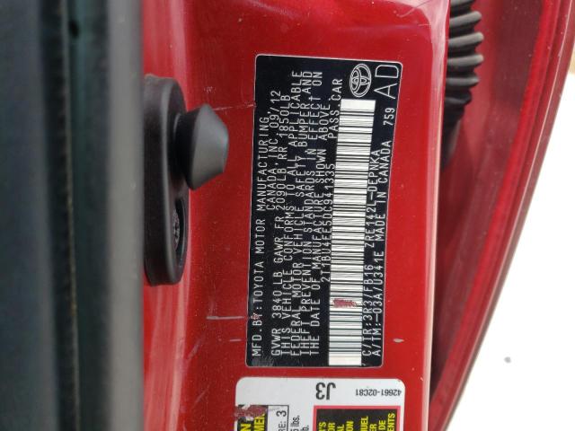 Photo 10 from auction – 2013 TOYOTA COROLLA BA with VIN 2T1BU4EE5DC941335