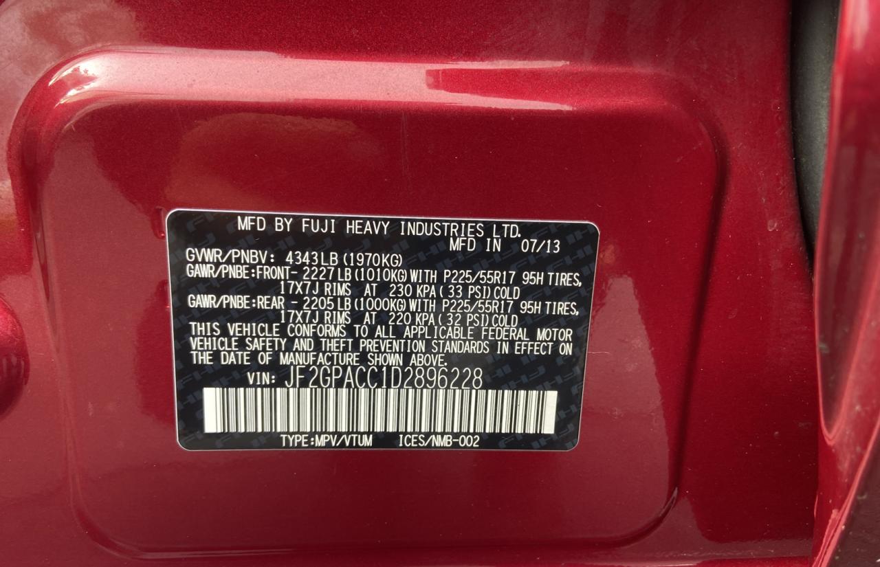 Photo 10 from auction – 2013 SUBARU XV CROSSTR with VIN JF2GPACC1D2896228