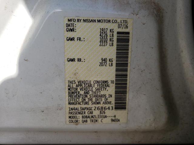 Photo 10 from auction – 2016 NISSAN ALTIMA 2.5 with VIN 1N4AL3APXGC268643