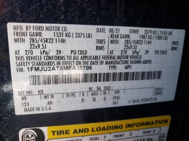 Photo 10 from auction – 2021 FORD EXPEDITION with VIN 1FMJU2AT8MEA35709