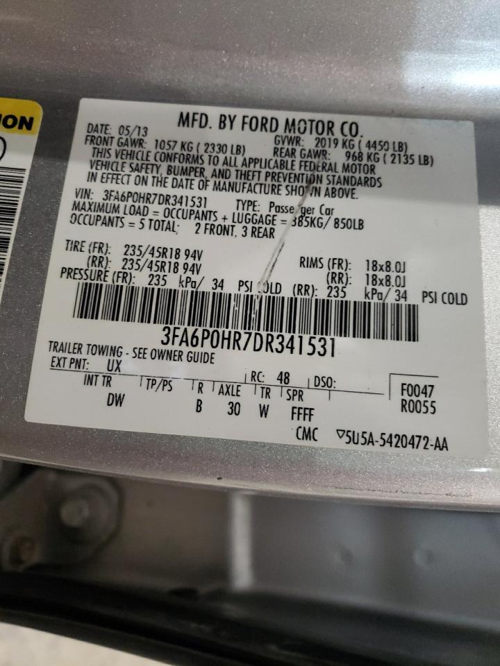 Photo 10 from auction – 2013 FORD FUSION SE with VIN 3FA6P0HR7DR341531