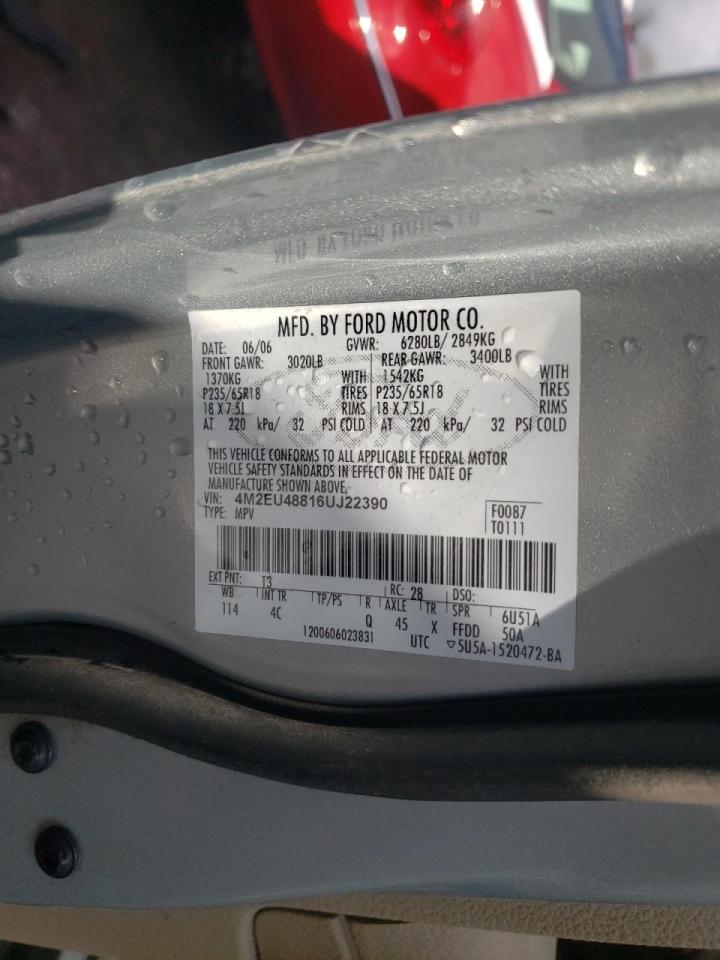 Photo 10 from auction – 2006 MERCURY MOUNTAINEE with VIN 4M2EU48816UJ22390