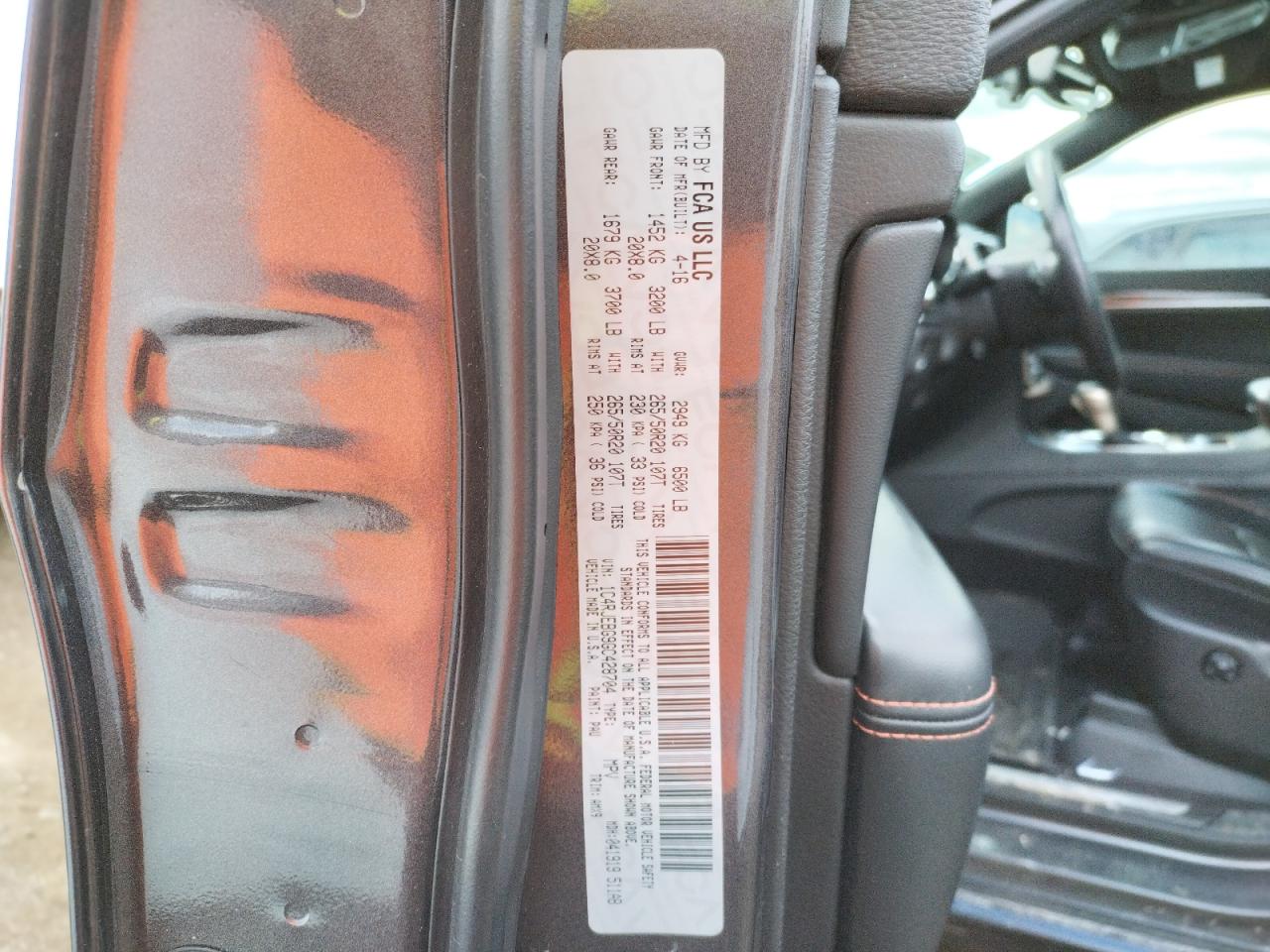 Photo 10 from auction – 2016 JEEP GRAND CHER with VIN 1C4RJEBG9GC428704