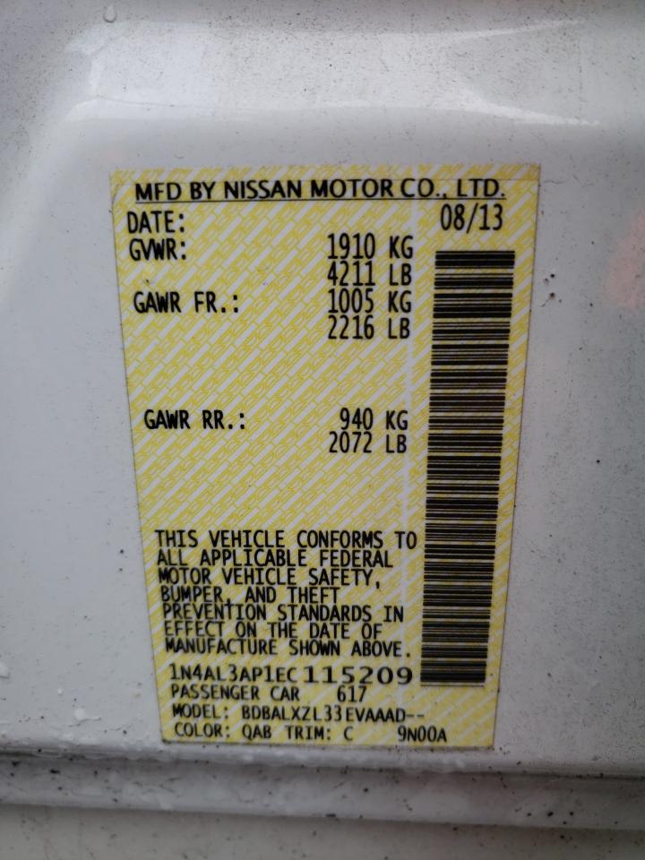 Foto 10 de la subasta – 2014 NISSAN ALTIMA 2.5 con VIN 1N4AL3AP1EC115209
