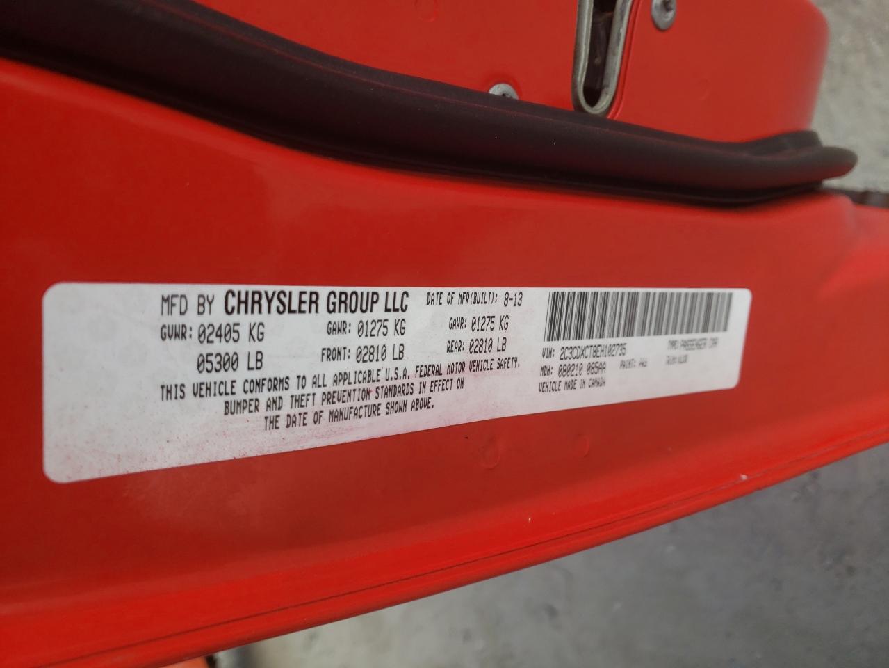 Photo 10 from auction – 2014 DODGE CHARGER R/ with VIN 2C3CDXCT8EH102735