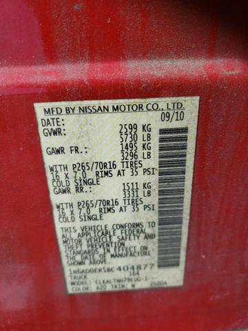 Photo 10 from auction – 2011 NISSAN FRONTIER S with VIN 1N6AD0ER5BC404877